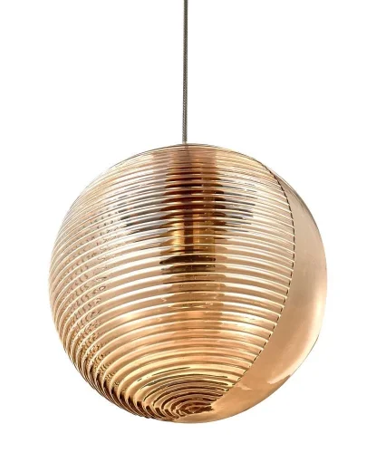 Светильник подвесной VIGO SP1 D200 AMBER Crystal Lux золотой янтарный 1 лампа, основание золотое в стиле современный выдувное фото 3